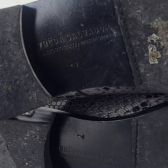 NEW Freda Salvador D'Orsay Loafers Embossed Snakeskin Leather Side Cut Flats | 7 - Picture 11 of 15